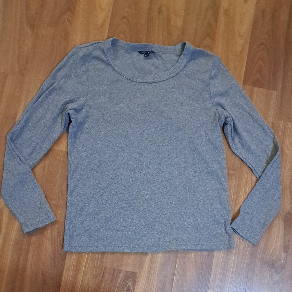 Tahari Gray Long Sleeve Top